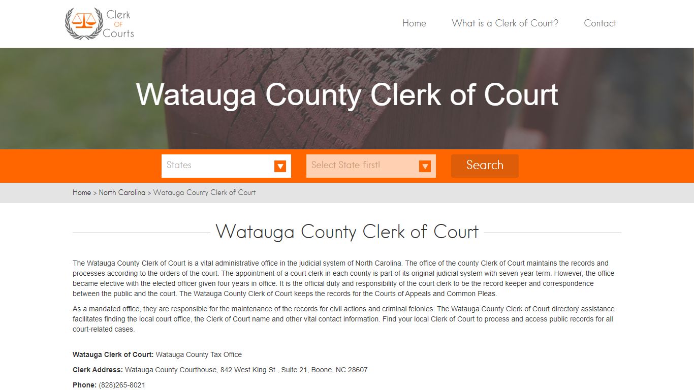 Watauga County Clerk of Court