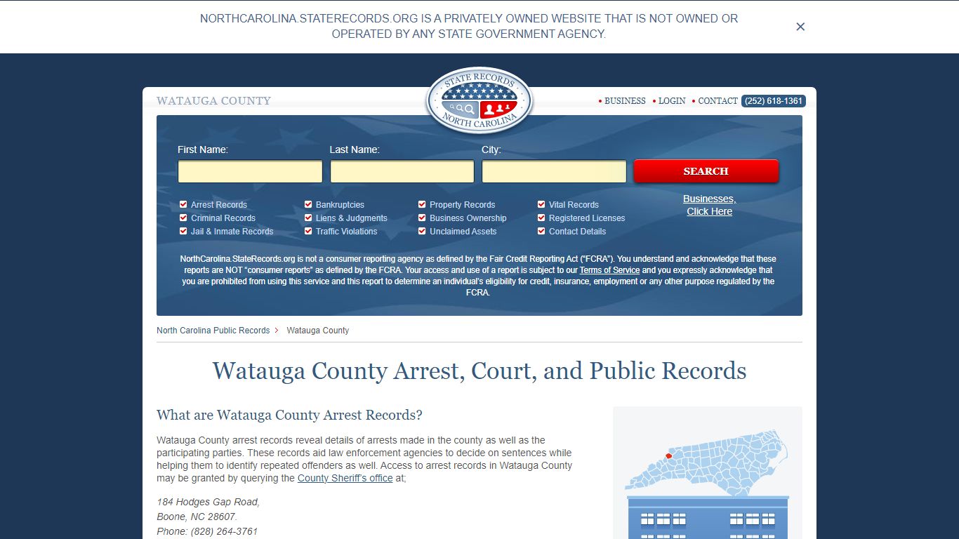 Watauga County Arrest, Court, and Public Records